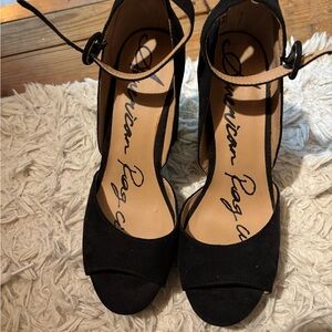 Black Suede Women's Heels